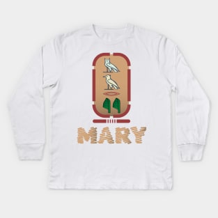 MARY-American names in hieroglyphic letters,  a Khartouch Kids Long Sleeve T-Shirt